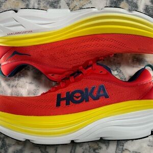 Hoka One One Bondi 8 Men's Running Shoes Size 10.5D Orange/Yellow New No Box